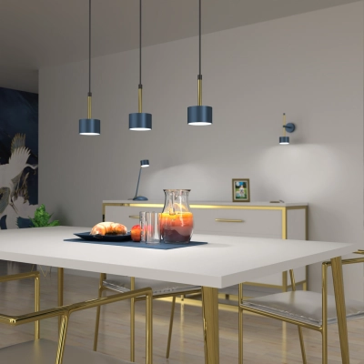lafabryka.pl Lampa wisząca ARENA BLUE/GOLD 3xGX53 MLP7773 Milagro